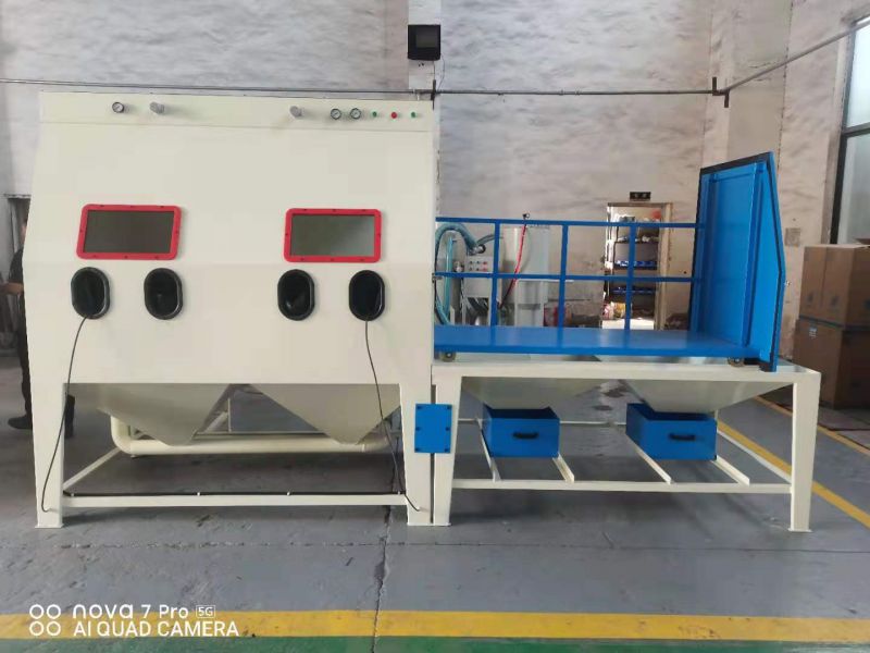 雙工位手動(dòng)臺車(chē)噴砂機